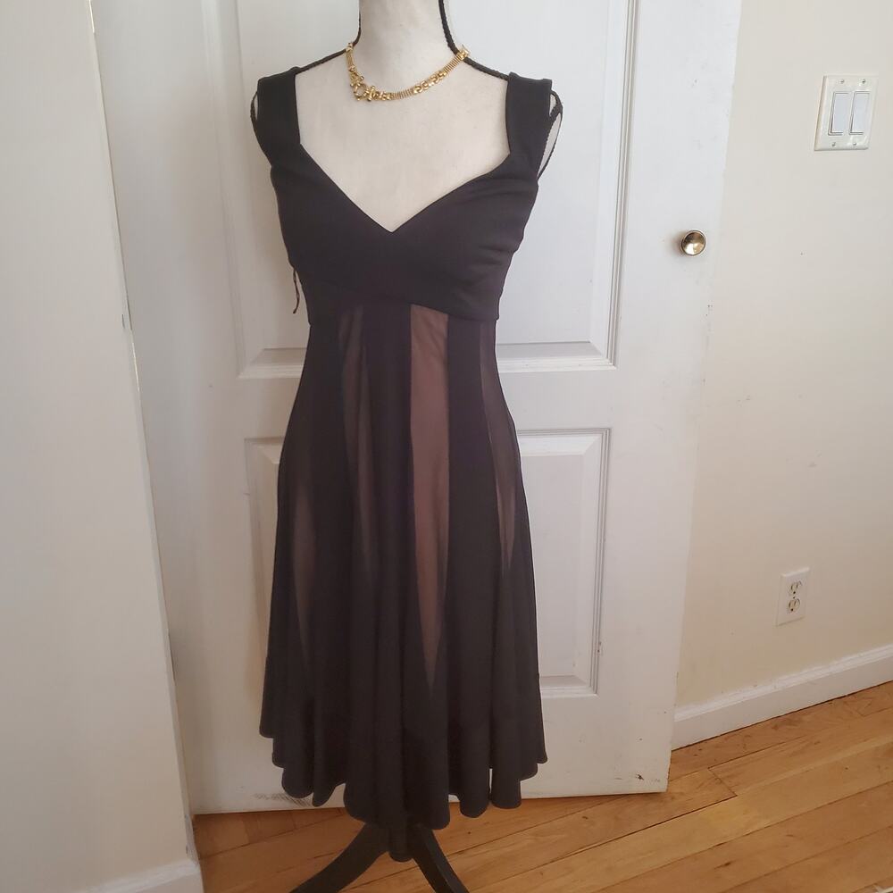Maggy London sleeveless cocktail panel dress sz 0